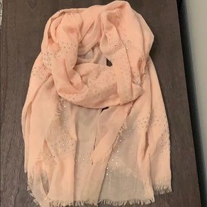 Baby pink rhinestone studded scarf